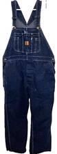 Vintage Men's Big Ben Bib Overalls  44 X 30, 7 Pockets, Dark Wash, Made in USA