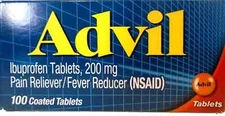 Advil Pain Reliever And Fever Reducer Coated Tablets 100 Tabs Exp 07/25