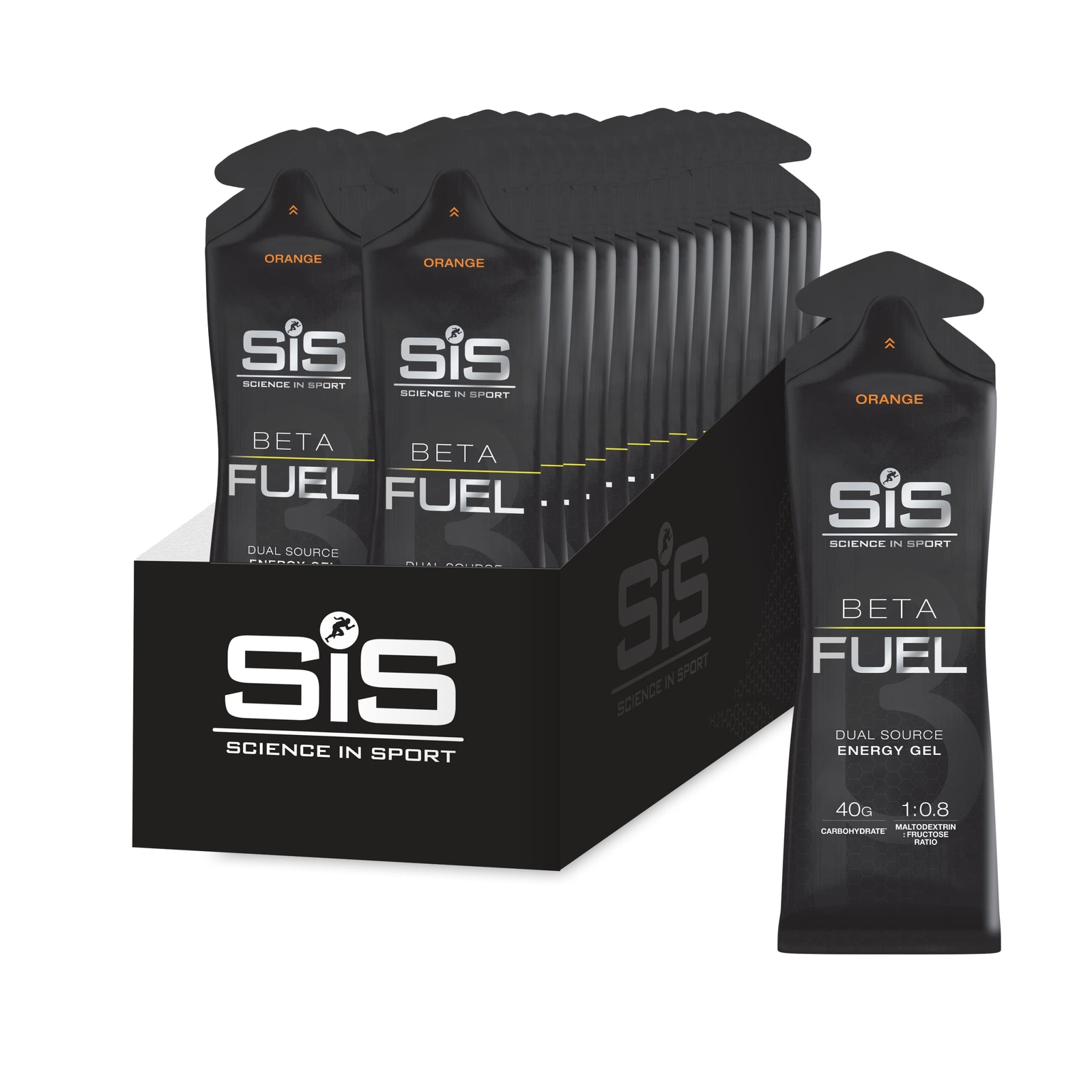 SiS Beta Fuel Energy Gel 30 Pack – Orange 60ml, 40g Carbs Each