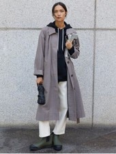 Everlane Gathered Drape Trench, Houndstooth, Size S Rrp £207