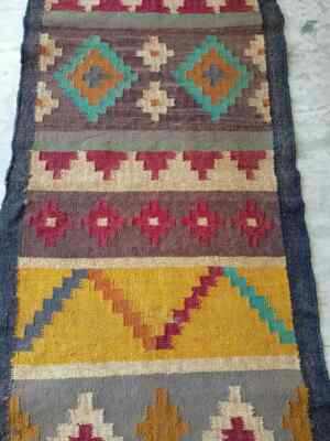 Kilim runner Handwoven Wool Jute Rug Handmade Kilim Dhurrie Rug,Traditional