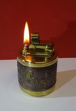 Altes ERHARD & SÖHNE Tischfeuerzeug Benzinfeuerzeug Lighter TOP MOTIV Brennt!