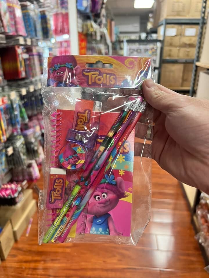 TROLLS Pink Stationary Set with Pencils Eraser Sharpener Notepad-image