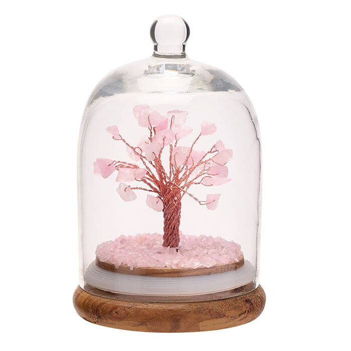 Gemstone Dome Tree, Rose Quartz, ornament, hand crafted, wire tree, healing
