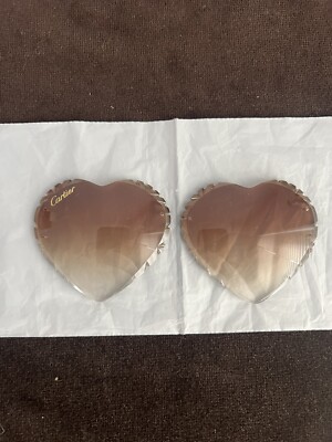 Brown Gradient Custom Diamond Cut Cartier Big c Heart  Shape Style Lens Lenses