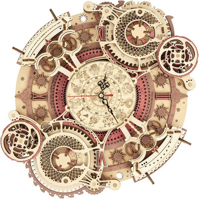 ROKR 3D Wooden Puzzle Clock Model 12''  DIY 168 PCS Mechanical Model Kit Toys Hom