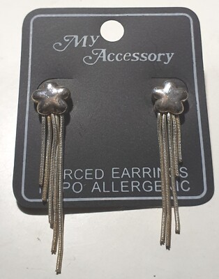 My Accessory Pair of Silver Hypo Allergenic Metal Earrings Original Backing Card