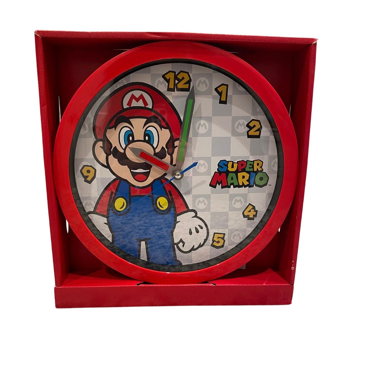 Super Mario Bros Analog Wall Clock “Mario” Red Round New 10