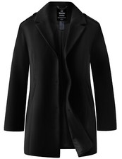 Wantdo Women's Notched Lapel Pea Coat Oversized Plus Size Peacoat Jacket