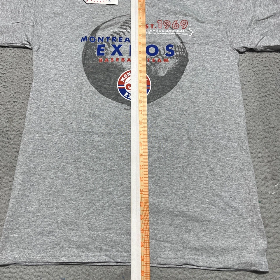 Montreal Expos Baseball T shirt Vintage Mens Medium Gray Majestic New with Tags - Image 4 of 4