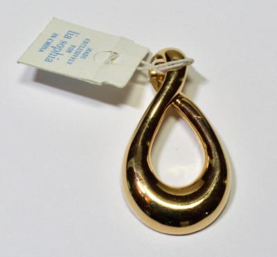 Neuer Signierter LIA SOPHIA LOOP-Form Anhänger, Goldton Metall, Poliert