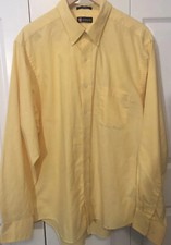 Chaps Oxford Mens Sz 17-17.5 Button Down Shirt Yellow