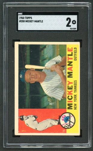 1960 Topps Mickey Mantle #350 SGC 2 Good