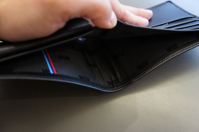 NIB Genuine BMW M Power Leather Card Cash Coin Pouch Purse Wallet