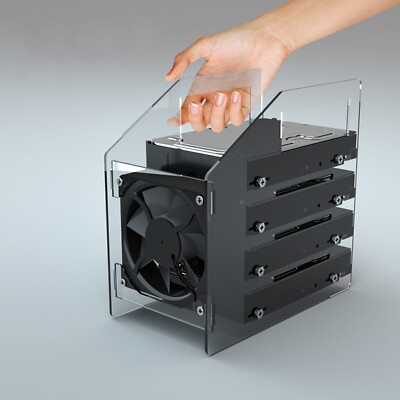 4/8/12 Bay Acrylic Hard Disk Rack 3.5 In HDD Bracket Holder Box