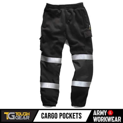 Pantaloni da jogging Hi Viz Combat pantaloni da lavoro pantaloni da jogging spessi in pile con spazzola - Foto 6 di 6