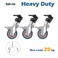 3Pcs 25mm Heavy Duty Swivel Castors Wheel for C Stand Light Stand Photography