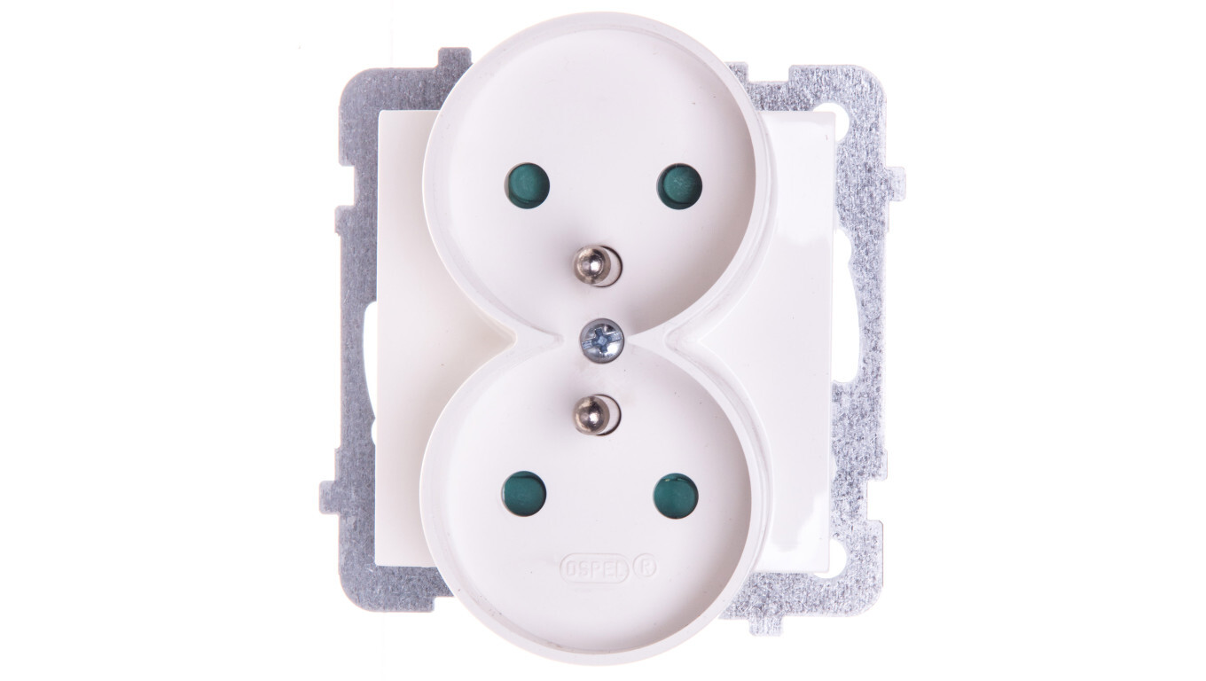 AS Double socket with / with ecru diaphragms GP-2GRZP / m / 27 /T2UK