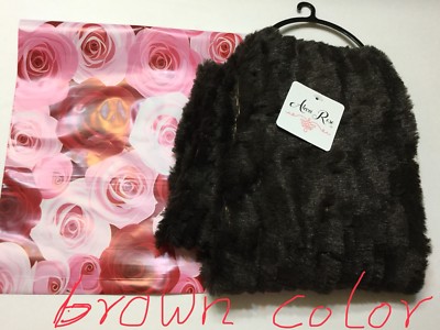 Alexa Rwe Faux Fur Ascot Scarf Neck Warmer Wrap  Winter Brown NWT