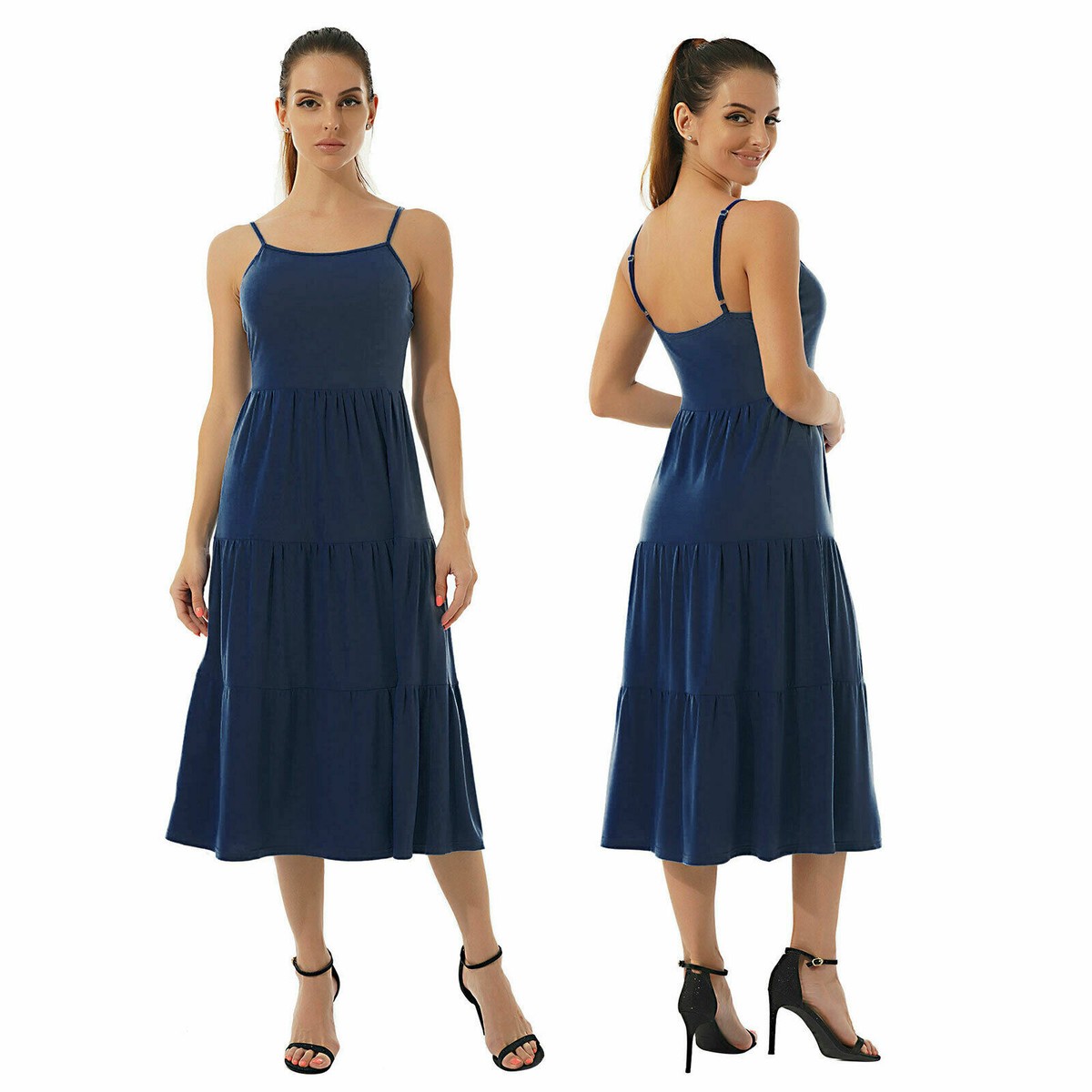 short flowy spring dresses Zeagoo Midi A Line Dress Short Sleeve Casual Flowy T main image 1