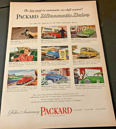 1949 Packard Model Range - Vintage Original Illustrated Color Print Ad Wall Art