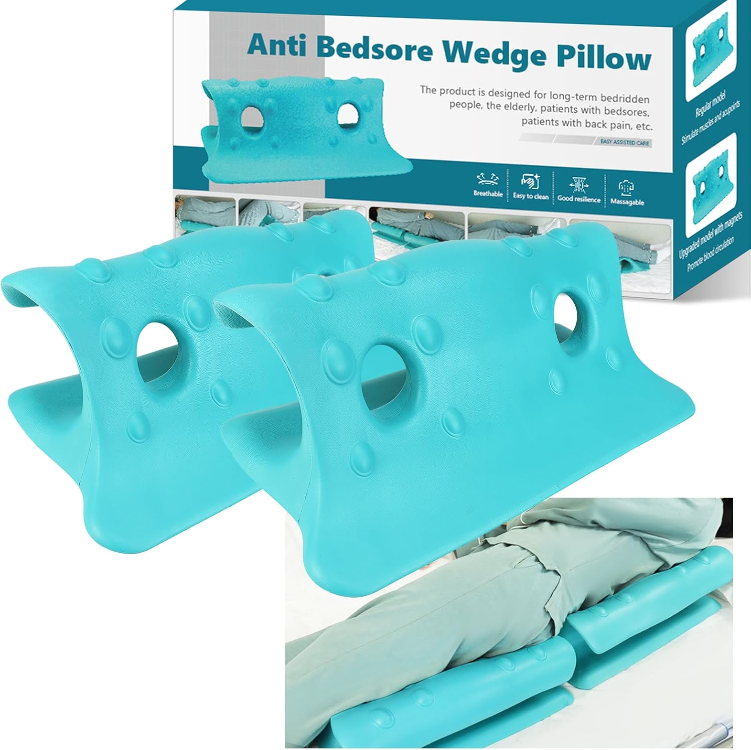 Wedge Pillow for Bedsore Relief Side Lying Body Foot Support