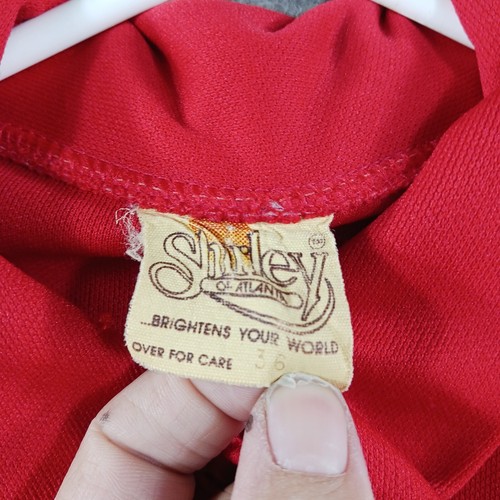 Shirley Of Atlanta Button Up Womens Size 36 Red Short Sleeve 70s Vintage - Picture 4 of 10