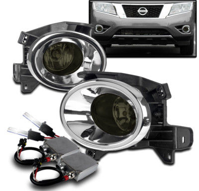 BUMPER DRIVING FOG LIGHT LAMP SMOKE W/50W 8K HID+SWITCH FOR 13-16 PATHFINDER