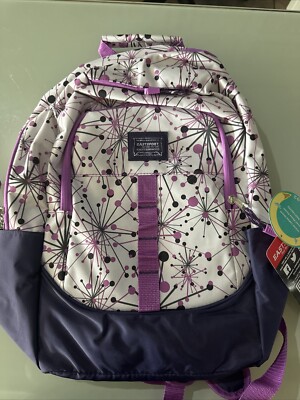 Geometric Purple and White Backpack Geometric Backpack, Purple Geometric Backpack, Purple  main image 4