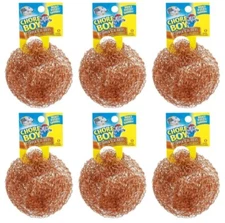 6 Chore Boy Copper Scrubber Scouring Pad 100% Pure Copper New Steel Wool