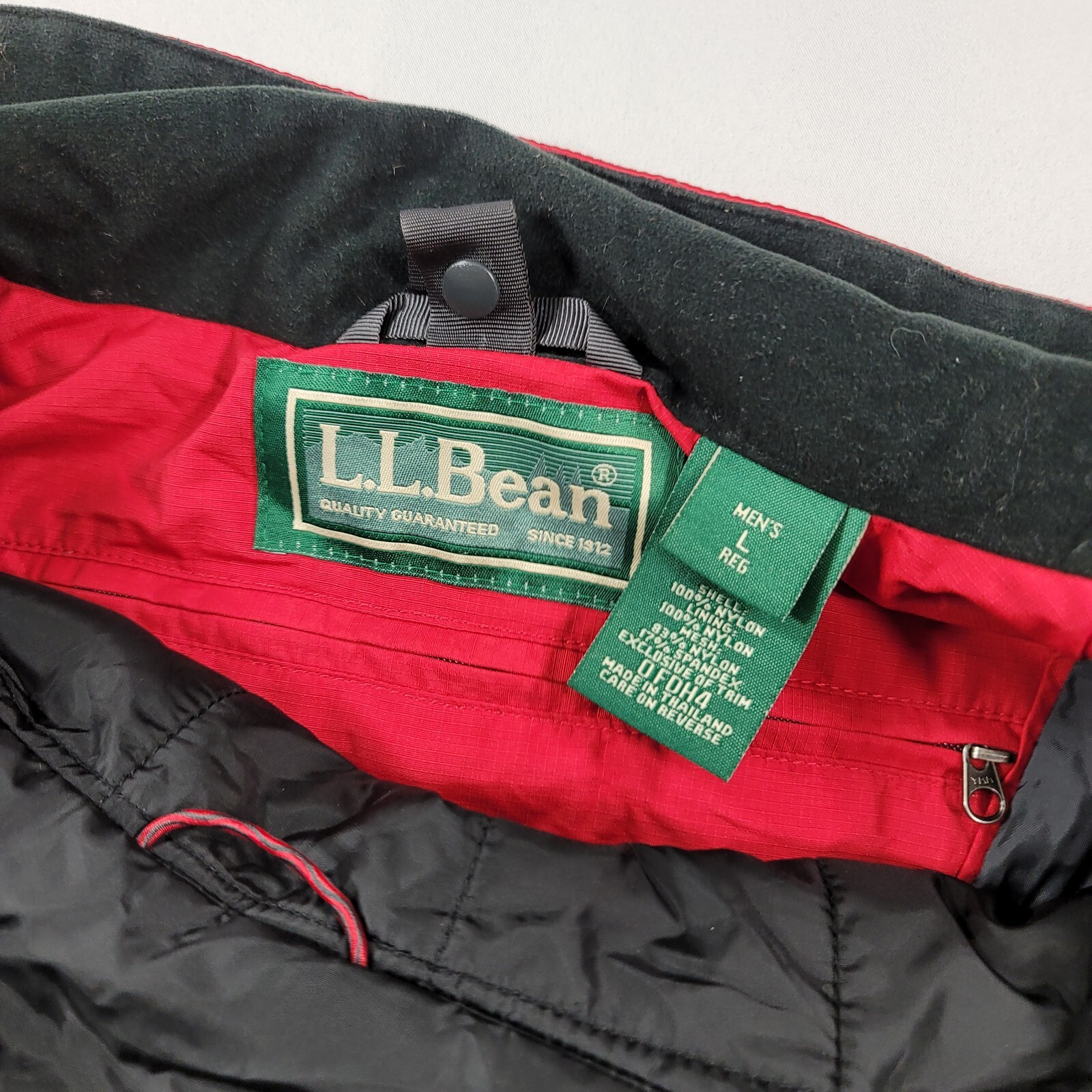LL Bean 3 in 1 Jacket Mens Large Red Grey Inner Quilted Fleece Puffer Hoody Ski