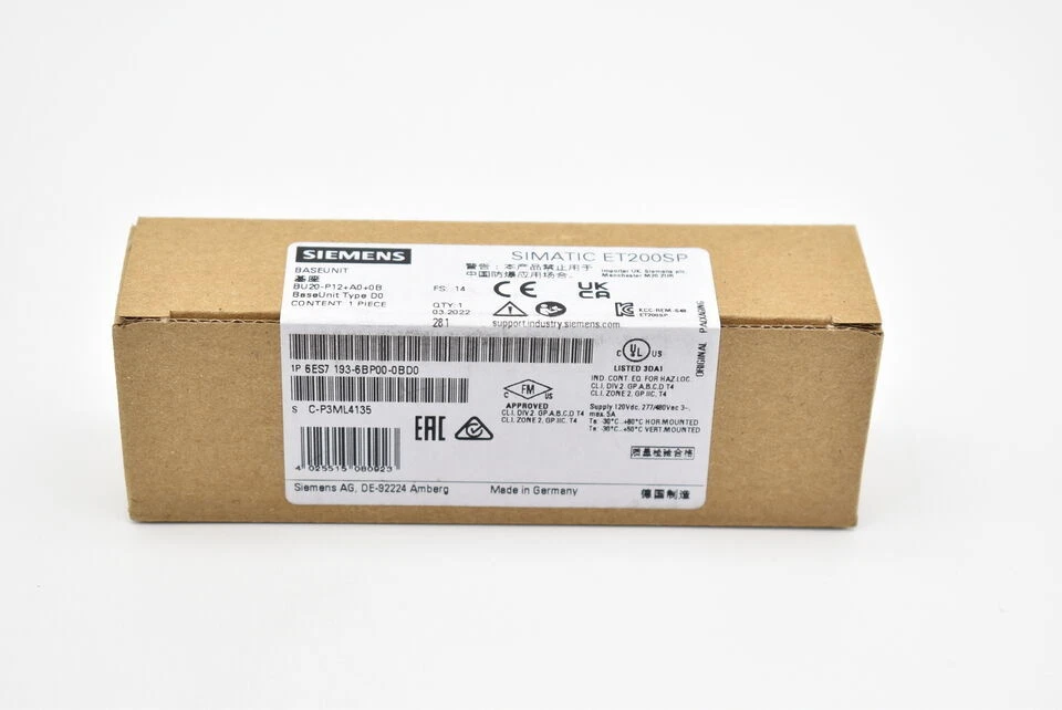 6ES7193-6BP00-0BD0 1PCS NEU SIEMENS SIMATIC ET 200SP BaseUnit 6ES7193-6BP00-0BD0 - Bild 1 von 1
