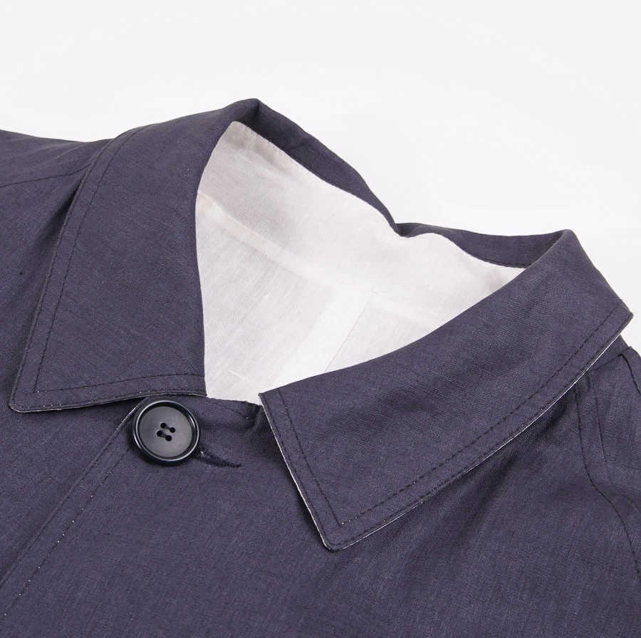 Kiton Napoli Reversible Navy-Cream Linen Trench Coat 42R (Eu 52) Jacket NWT - Image 3 of 4