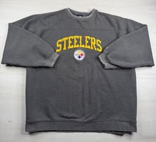 Vtg Pro Player Pittsburgh Steelers Sweatshirt Thermal Embroidered 90s Y2K 2XL