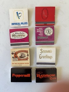 (8) Vintage Casino Matchbooks 60's Era