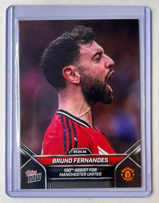 Bruno Fernandes - 2026 Manchester United Topps Now #1 100th Assist PR 197