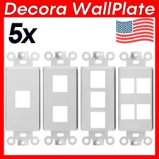 5 Pack Keystone Wall Plate Insert Decorative Wallplate Port Jack Insert White