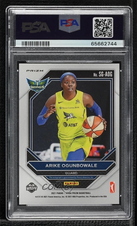 2021 Panini Prizm WNBA Signatures Green Arike Ogunbowale #SG-AOG PSA 8 Auto - Image 2 of 2