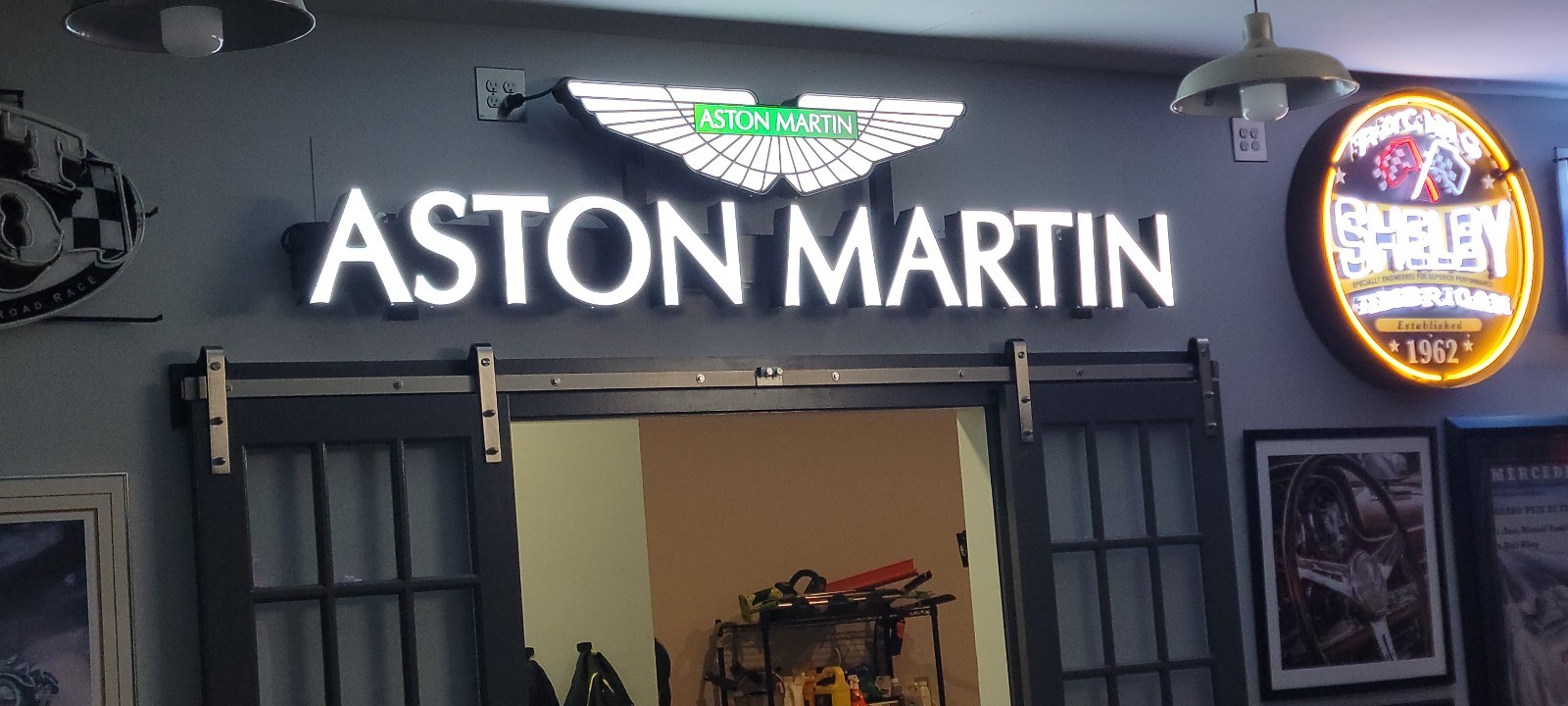 ASTON MARTIN SIGN OVER 8FT! DEALER GARAGE FERRARI BENTLEY PORSCHE BRAND NEW! 