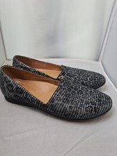 DANSKO Black Silver Textured Leather Loafers Flats Shoes Size 39 8.5 