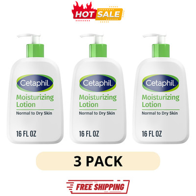 (3 Pack) Cetaphil Hydrating Moisturizing Lotion for Normal Dry Skin 16 fl oz