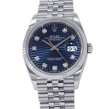ROLEX Datejust 36mm Stainless Steel Blue fluted Dial 126234G