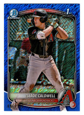 Slade Caldwell 2025 Bowman Chrome 1st Year Blue Shimmer Refractor SP 86/150
