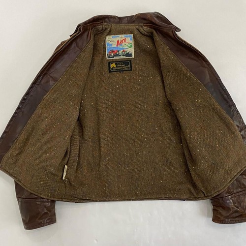AERO LEATHER Half Belt Horsehide Jacket brown Men's o… - Gem