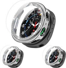 2 2 Pack Bling Case for Samsung Galaxy Watch 8 40mm with Tempered Glass Film