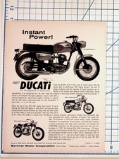 1967 Ducati Motorcycle Vintage Print Ad Monza Jr Sebring Scrambler New Jersey