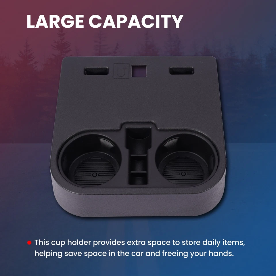 Black Cup Holder for Ford 2017-2022 F-250 F-350 F-450 Super Duty 2015-2020 F-150 - Image 4 of 4