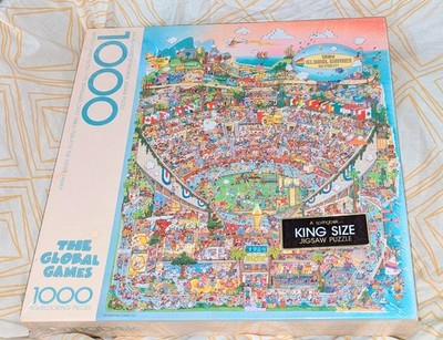 NEW  Springbok Puzzle 1984 ''THE GLOBAL GAMES'' Bob Martin 1000 pcs  Sealed