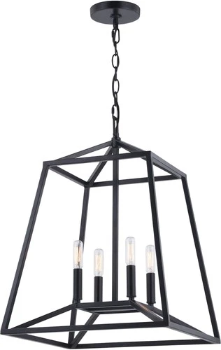 Vaxcel Lighting P0310 Hayes 4 Light 16"W Pendant - Black - Picture 1 of 11