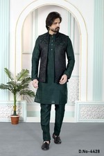 3 Pc Mens Wedding Eid Ramadan Ethnic Wear Traditional Kurta Payjama From India